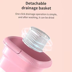Mini Fully Automatic Portable Washing Machine Front-Loading Manual Power Source Household Use Plastic Housing US Plug New Produc - Product Image 4