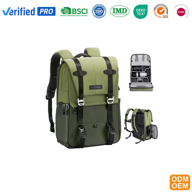 Newest Design 15.6 Inch Laptop Compartment Camera Backpack Large Capacity Custom Case for Travel Photographers for DSLR Camera
