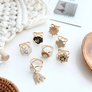 Lussuoso 7 pezzi G di alta qualità Set di anelli per sciarpa con custodia a stella accessori moda da magazzino - Product Image 1