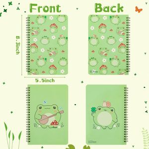 Set de Cuadernos Espirales con Diseño de Rana y Varias Combinaciones de Dibujos Animados, Encuadernado en Espiral, Regalo para Estudiantes - Product Image 1