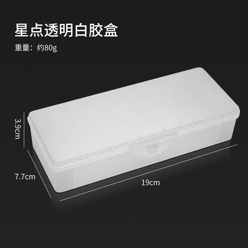 18,8 cm de long, 7,5 cm de large et 4 cm de haut [Boîte de colle Starry White]