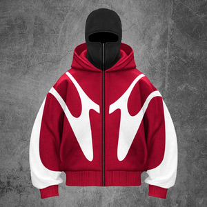 Felpe <span class=keywords><strong>con</strong></span> Logo Personalizzato, Doppio <span class=keywords><strong>Cappuccio</strong></span>, Stampa Integrale, Streetwear Unisex, Vestibilità Ampia, Zip Frontale, Spedizione Rapida - Product Image 2