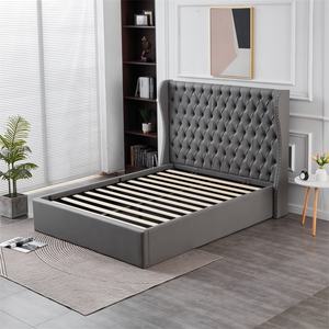 Cabecera y Piecera Modernas y Populares de Cuero Gris con Botones, Cama con Almacenamiento y Elevación a Gas de Alta Calidad, Camas Tapizadas con 30 Días de Garantía - Product Image 4