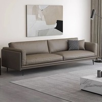 Canapé de bureau moderne à trois places de style italien Housse en cuir simple pour affaires et loisirs Ensemble de réception pour invités