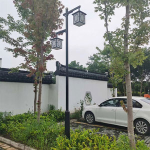 Lampe solaire LED de jardin à double tête IP65, éclairage extérieur pour allée, lumière blanc chaud, contrôle par capteur, corps en alliage d'aluminium, utilisation paysagère - Product Image 3