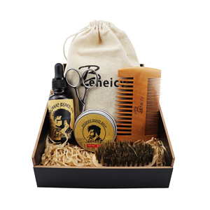 Kit per la Cura della Barba Biologico con Etichetta Privata per <span class=keywords><strong>Uomo</strong></span>, Olio per Barba, Crema Detergente, Forbici, Olio per la Crescita, Spazzola - Product Image 2