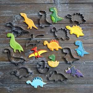 Acier inoxydable brontosaure stegosaurus 3d forme bonbons moule ensemble fête enfants animal dinosaure emporte-pièce - Product Image 4