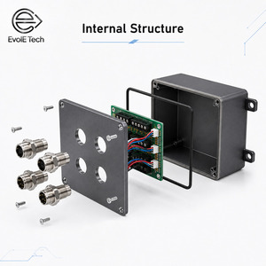 Boîtier de distribution d'alimentation personnalisé de précision IP65 avec 4 connecteurs circulaires M23, boîte de jonction en métal moulé sous pression - Product Image 2