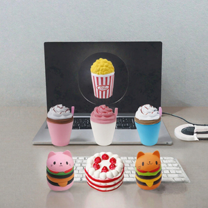 Jouets Squishy en PU pour Filles, Thème Kawaii Popcorn Frites Panda Gâteau Hamburger, <span class=keywords><strong>à</strong></span> Remontée Lente, Parfum Crème, Anti-Stress, Vente en Gros - Product Image 2