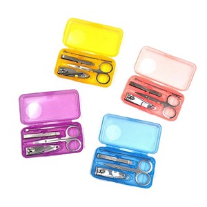 Nail Care Set 4 Piece Metal Manicure Tools With Scissors Clippers And <b>Ear</b> <b>Pick</b> For Home Use Pink Boxed - Product Image 4