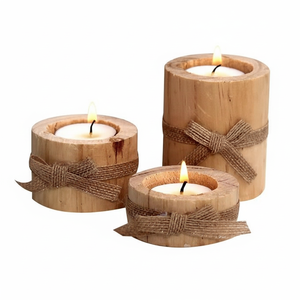 Bougeoir en bois décoratif fait à la main pour Noël et les fêtes de mariage Décoration de chambre économique - Product Image 1