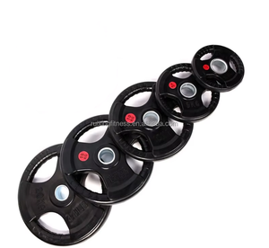 Cầm tay ba lỗ gang Barbell cao su tráng PVC PU kích cỡ khác nhau 5kg 10kg 15kg <span class=keywords><strong>20kg</strong></span> 25kg Logo Bumper tấm trọng lượng tấm - Product Image 1