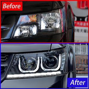 Nuovo Gruppo Faro Anteriore di Design a U con Lente Proiettore per <span class=keywords><strong>Fiat</strong></span> Freemont 2012-2014, Lampade Anteriori a LED per Auto e <span class=keywords><strong>Accessori</strong></span> con Lampadine di Qualità - Product Image 5