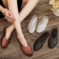 Nouvelle Collection – Sandales d'été décontractées à bout pointu, design original, semelles plates, ajourées, en gelée, confortables et polyvalentes