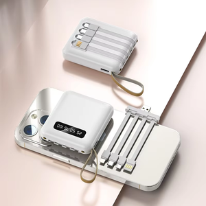 Batería Externa Personalizada al por Mayor de 10000mAh, Compacta y <span class=keywords><strong>Mini</strong></span>, Carga Rápida de 2A, Entrada Tipo-C, 10W, Cable Integrado, ABS - Product Image 5