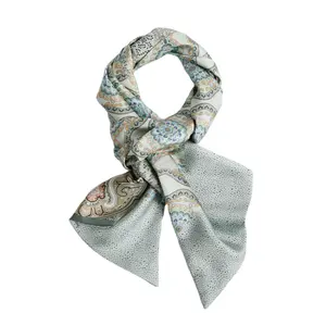 Máquina de impresión digital de sarga de seda 100% más vendida dobladillo bufandas largas logotipo personalizado para damas