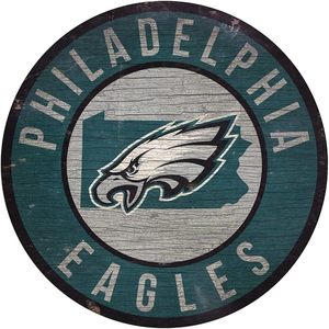 Philadelphia Eagles 32 nflteams ไม้แขวนผนังทรงกลมป้ายแขวนทำจากไม้สำหรับตกแต่งร้านอาหารป้ายไม้แบบเรียบง่าย - Product Image 1