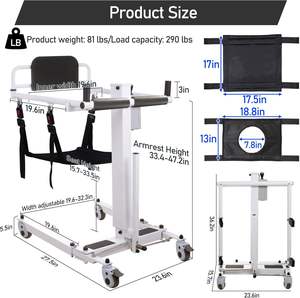 Équipement de transfert électrique médical pliable handicapé soulevant des palans de transfert de fauteuil roulant ascenseurs au véhicule pour les personnes âgées - Product Image 5