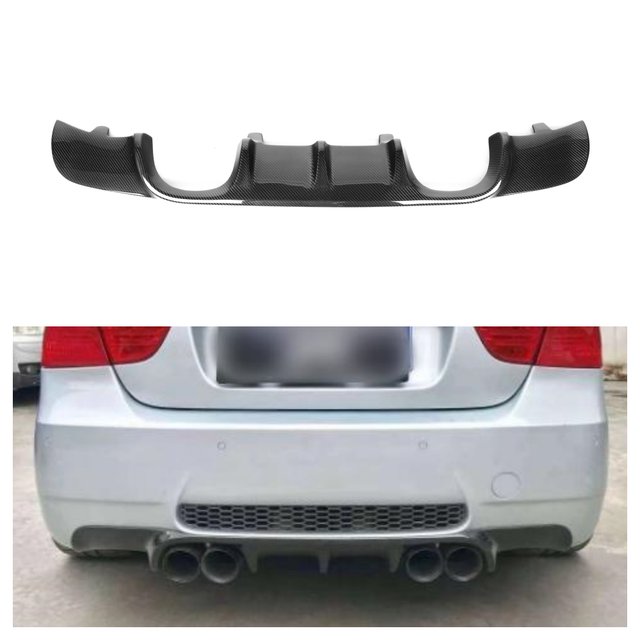 Real Carbon Fiber Car Parts H Style Rear Diffuser for BMW E90 M3 Sedan 2009-2013