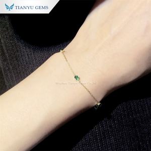 Pulseras de oro amarillo de 14K con gemas Tianyu, fabricante de joyería personalizada OEM, pulseras de cadena de eslabones esmeralda de Zambia, joyería para mujer - Product Image 5