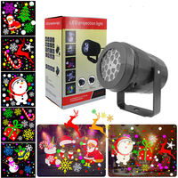 Lampe de projection laser LED RVB à 16 motifs pour Noël Projecteur de flocon de neige