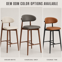 Chaise haute en fer de luxe léger, tabouret de bar nordique avec dossier, chaise de bar moderne minimaliste pour comptoir de bar à domicile