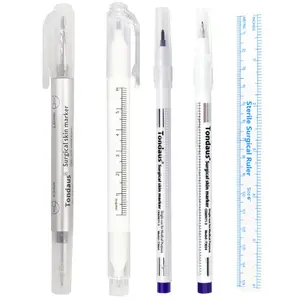 Sterile Markers Pen Ruler Medical Color Permanent Safe Temporary Water Proof Dual White Tattoo Surgical Skin Marker For Skin