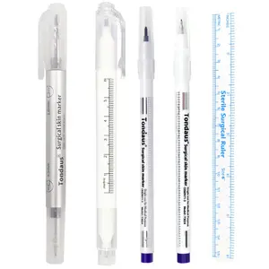 Marcadores Estériles, Regla, Rotulador Médico <span class=keywords><strong>de</strong></span> Color Permanente, Seguro, Temporal, Resistente al <span class=keywords><strong>Agua</strong></span>, Marcador Quirúrgico <span class=keywords><strong>de</strong></span> Doble Punta Blanca para <span class=keywords><strong>Piel</strong></span> - Product Image 1