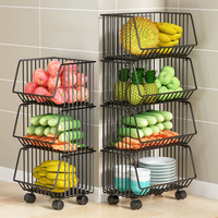 Chariot de rangement mobile multi-niveaux sur roulettes en métal au design moderne pour chambre et salle de bain