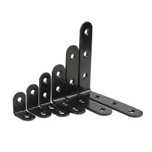 Support d'étagère en acier au carbone en forme de L à 90 degrés, connecteur d'angle noir pour étagère - Product Image 1