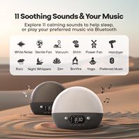 Réveil intelligent avec lumière d'aube, bruit blanc, aide au sommeil, ambiance chambre, musique Bluetooth et haut-parleur lumineux