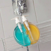 Bouteille de bain personnalisable PET mère-enfant, double pailles, vide, pour gel douche, nettoyant visage, forme cylindrique, pompe pulvérisatrice, finition mate