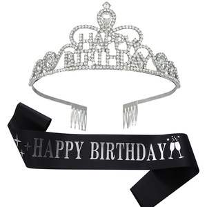 Diadema <span class=keywords><strong>de</strong></span> corona para fiesta <span class=keywords><strong>de</strong></span> <span class=keywords><strong>cumpleaños</strong></span>, tocado <span class=keywords><strong>de</strong></span> cristal, accesorio para el cabello, cinta <span class=keywords><strong>de</strong></span> <span class=keywords><strong>tela</strong></span> <span class=keywords><strong>de</strong></span> cebolla dorada, corona <span class=keywords><strong>de</strong></span> <span class=keywords><strong>cumpleaños</strong></span> - Product Image 6