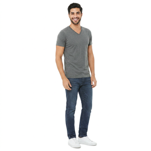 T-shirts décontractés à manches courtes pour hommes, surdimensionnés, respirants, en tissu non tissé, avec impression de logo personnalisé - Product Image 1
