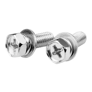 M3 - M8 Stainless Steel 304 Hex Cross Recessed Head Combination SEMS Screw with Double Washer