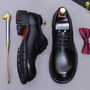 Zapatos Formales de Cuero para Hombre, Zapatos Oxford de Negocios de Lujo con Diseño de Alta Calidad, Punta Redonda y Corte Bajo - Product Image 5