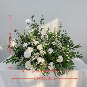 2026 Trending Natural Wild Style <b>long</b> white flower aisle runners Silk Real Touch Aisle Wedding Table flower - Product Image 2