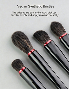 Ensemble de pinceaux de maquillage vegan de luxe de haute qualité avec logo personnalisé, outils cosmétiques à marque privée, 8 pinceaux pour le visage - Product Image 2