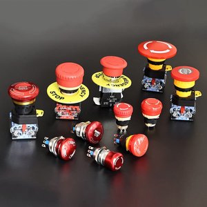 Noodstopknop Rode paddenstoelvormige kop 16mm 19mm 22mm NC Contact IP67 Waterdichte drukknop schakelaar - Product Image 6