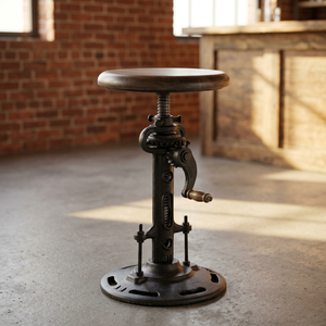 Hot Selling Industrial & Vintage 3 Leg Metal <b>Stool</b> with Round Wooden <b>Seat</b> for Bedroom Villa & Living Room Decor - Product Image 2