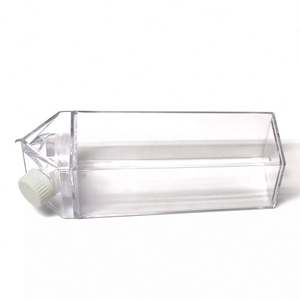 Custom Logo 500Ml 1000Ml Reusable Colored Square <b>Plastic</b> Transparent <b>Milk</b> Box Shaped Carton Water <b>Bottle</b> - Product Image 1