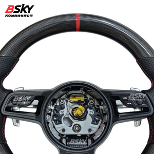 Pors-che Panamera Cayenne <span class=keywords><strong>Macan</strong></span> Cayman GT4 Boxster 718 981 911 991 991,2 992 Volante de fibra de carbono de cuero GT mejorado - Product Image 2