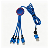 Câble de charge rapide 3-en-1 tressé coloré, compatible avec Type C pour smartphone, personnalisable avec logo, idéal comme cadeau - Vente Flash