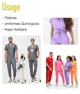 Shaoxing Wovenfuture tejido 4 vías Spandex 200gsm suave 78% poliéster tela Hospital uniformes mujer enfermería Scrub conjuntos para mujeres - Product Image 3