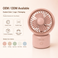Ventilateur de bureau USB portable en gros, rechargeable 2000 mAh, 3 vitesses, 90° °   Ventilateur oscillant sans fil de type C