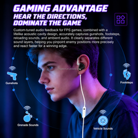 Écouteurs intra-auriculaires de jeu KZ Phantom HIFI avec commutateur de réglage personnalisé à 4 vitesses, carte son de jeu DSP, 3,5 mm Type-C pour écouteurs filaires