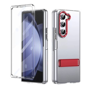 Anti Amarelo Alta Definição Transparente Vidro Temperado Suporte De Metal Crystal clear PC Folding Phone case para Samsung Zfold 7 - Product Image 2
