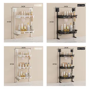 Étagère de rangement pliable à double niveau transfrontalière pour salle de bain, étagère murale pour cuisine et salle de bain - Product Image 3