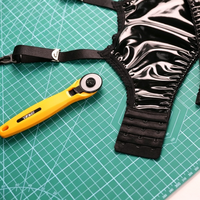 Sangles de jarretière en cuir laqué, boucles en caoutchouc, boucles en métal en forme de gourde, accessoires pour jarretières, chaussettes longues et bas en soie