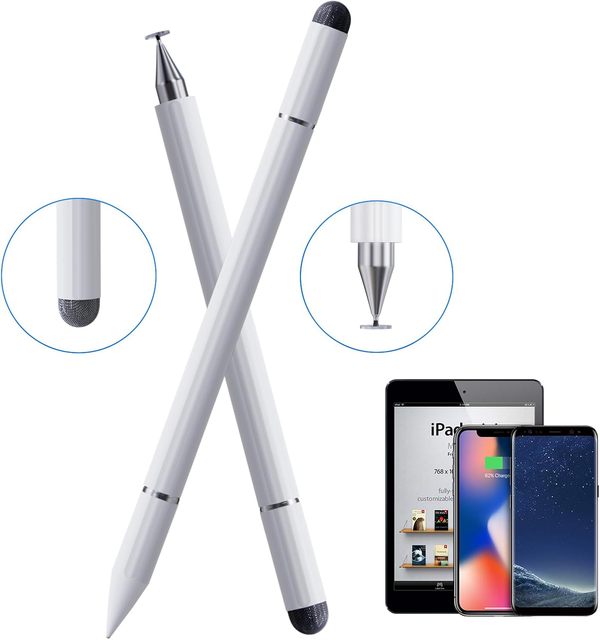 3-in-1 Magnetic Metal Stylus Pen for iPhone iPad Android & for | Universal Passive Capacitive Touch Screen Pen Palm Rejection